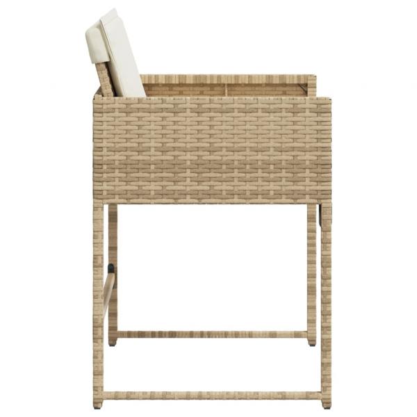 Gartenstühle mit Kissen 4 Stk. Beige Poly Rattan