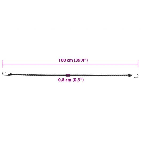 Gummiseile Reflektierend mit Haken 25 Stk. 100 cm