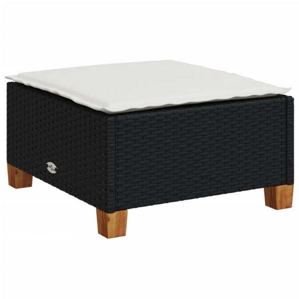 6-tlg. Garten-Sofagarnitur mit Kissen Schwarz Poly Rattan