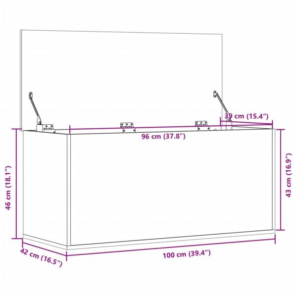 Truhe Grau Sonoma 100x42x46 cm Holzwerkstoff