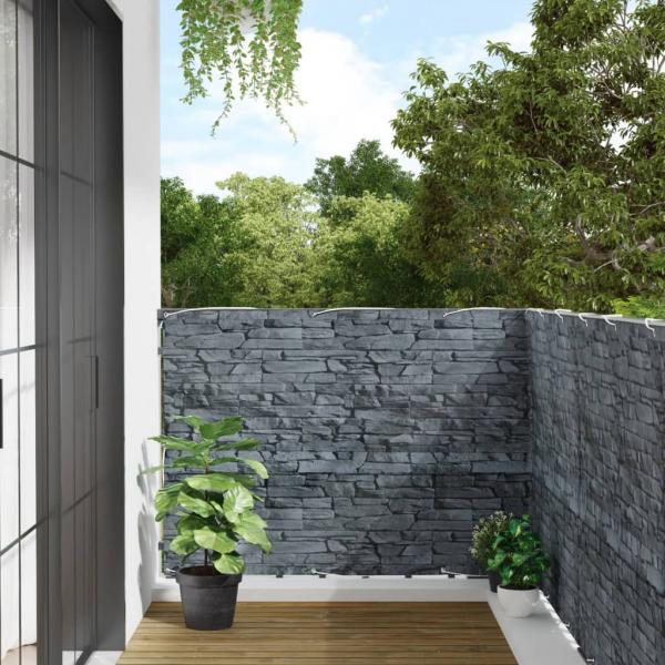 ARDEBO.de - Garten-Sichtschutz Leistenstein-Optik Grau 500x120 cm PVC