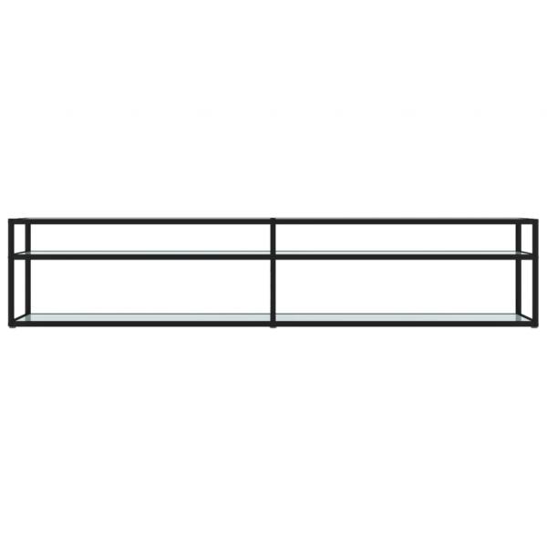 TV-Schrank Weiß Marmor-Optik 200x40x40,5 cm Hartglas