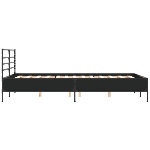 Bettgestell Schwarz 140x190 cm Holzwerkstoff und Metall