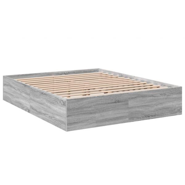 Bettgestell Grau Sonoma 150x200 cm Holzwerkstoff