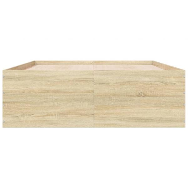 Bettgestell Sonoma-Eiche 120x190 cm Holzwerkstoff