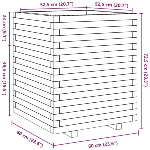 Pflanzkübel 60x60x72,5 cm Massivholz Douglasie