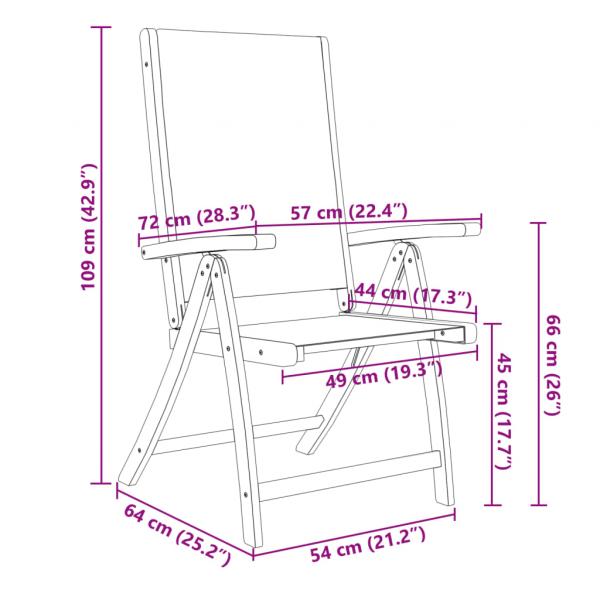 7-tlg. Garten-Essgruppe Massivholz Akazie und Textilene