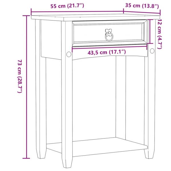 Konsolentisch Corona 55x35x73 cm Massivholz Kiefer