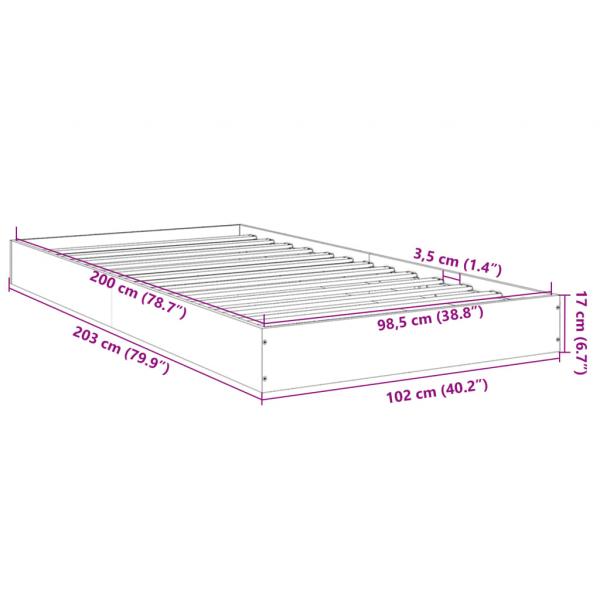 Bettgestell Schwarz 100x200 cm Holzwerkstoff