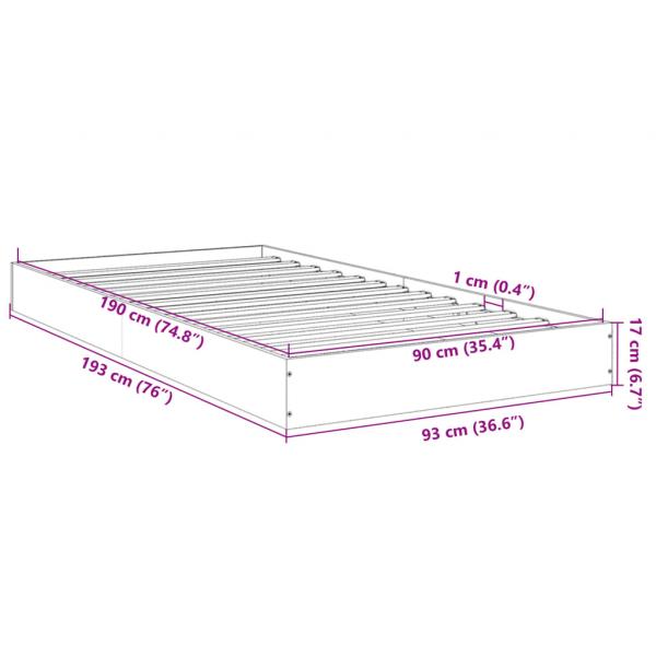 Bettgestell Braun Eichen-Optik 90x190 cm Holzwerkstoff