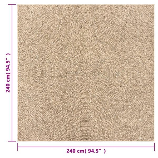 Teppich ZIZUR 240x240 cm Jute-Optik Indoor und Outdoor