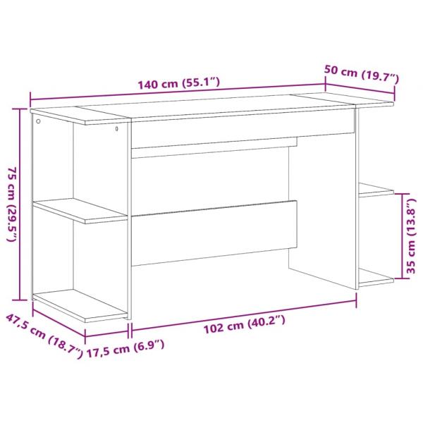 Schreibtisch Weiß 140x50x75 cm Holzwerkstoff