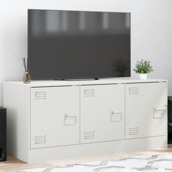 ARDEBO.de - TV-Schrank Weiß 99x39x44 cm Stahl