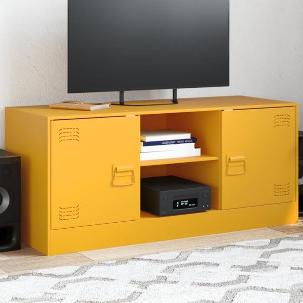 ARDEBO.de - TV-Schrank Senfgelb 99x39x44 cm Stahl