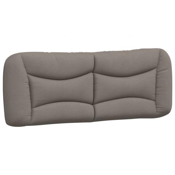 Bett mit Matratze Taupe 140x190 cm Stoff