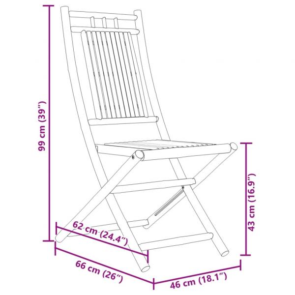 Gartenstühle 6 Stk. Klappbar 46x66x99 cm Bambus