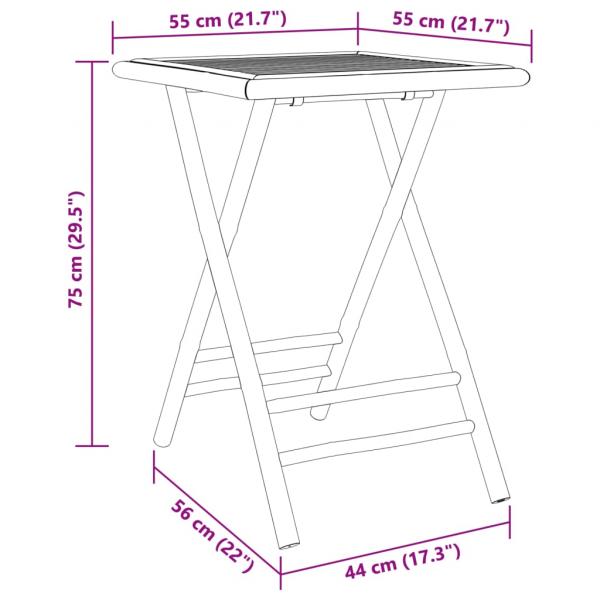 3-tlg. Bistro-Set Bambus