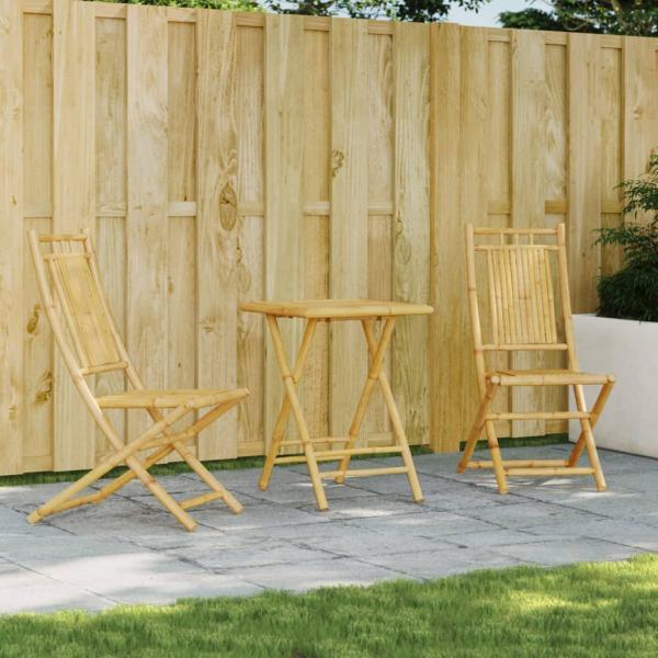 ARDEBO.de - 3-tlg. Bistro-Set Bambus