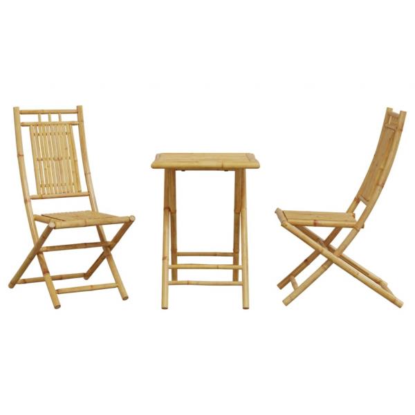 3-tlg. Bistro-Set Bambus