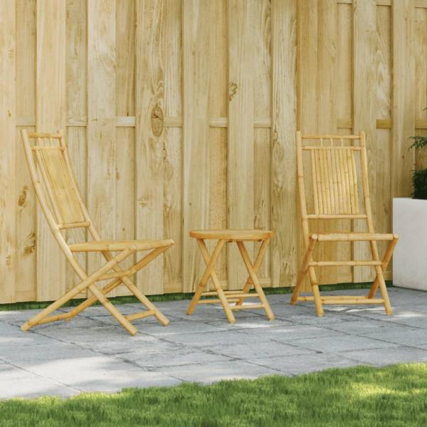 ARDEBO.de - 3-tlg. Bistro-Set Bambus