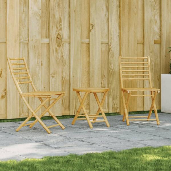 ARDEBO.de - 3-tlg. Bistro-Set Bambus