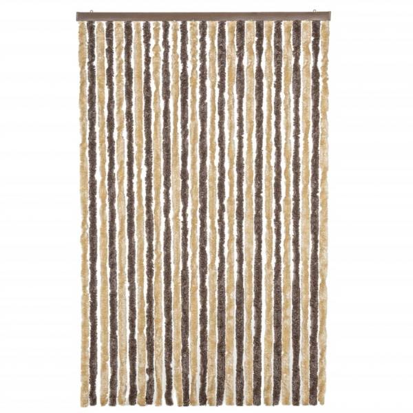 Fliegenvorhang Dunkelbraun und Beige 118x220 cm Chenille