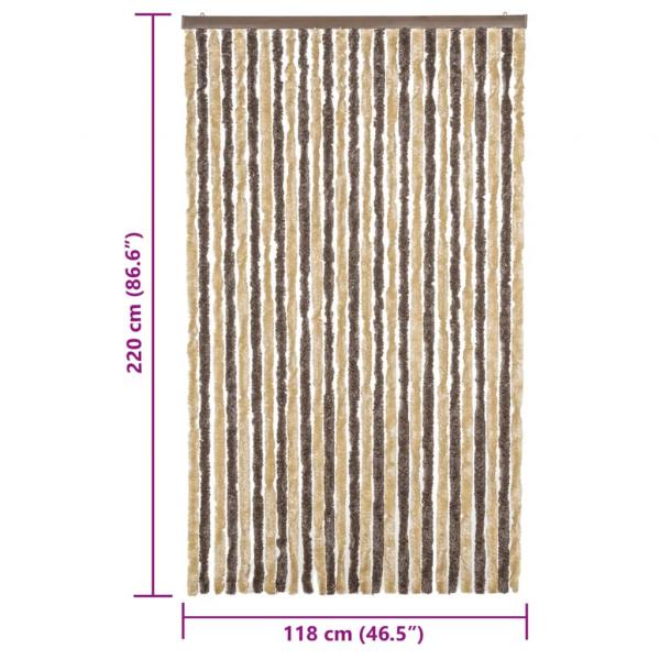 Fliegenvorhang Dunkelbraun und Beige 118x220 cm Chenille