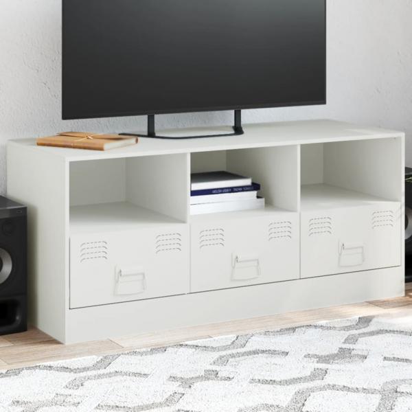 ARDEBO.de - TV-Schrank Weiß 99x39x44 cm Stahl