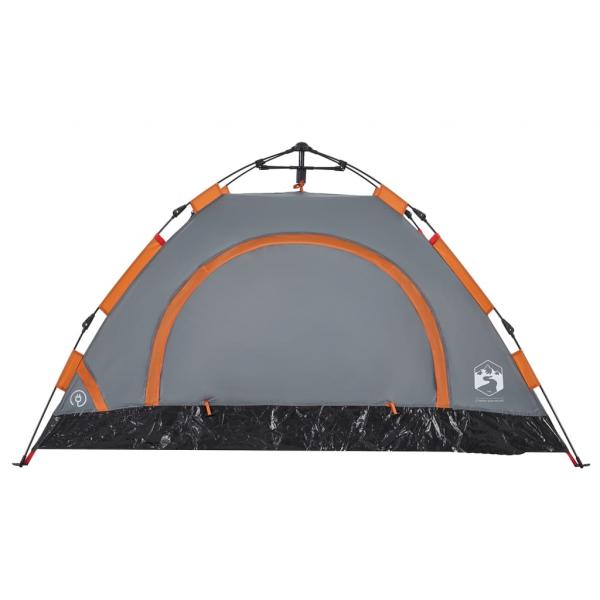 Campingzelt 2 Personen Grau und Orange Quick Release