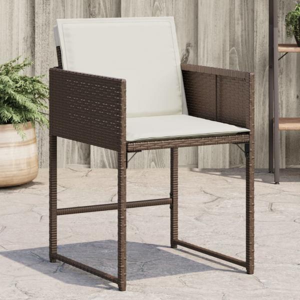 ARDEBO.de - Gartenstühle mit Kissen 4 Stk. Braun Poly Rattan