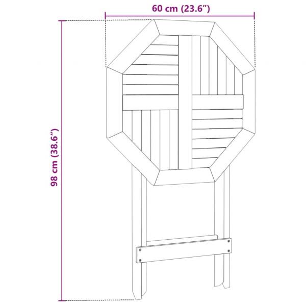 Gartentisch Klappbar Ø60x75 cm Massivholz Akazie