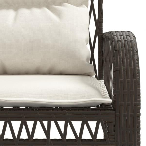 4-tlg. Garten-Sofagarnitur mit Kissen Braun Poly Rattan