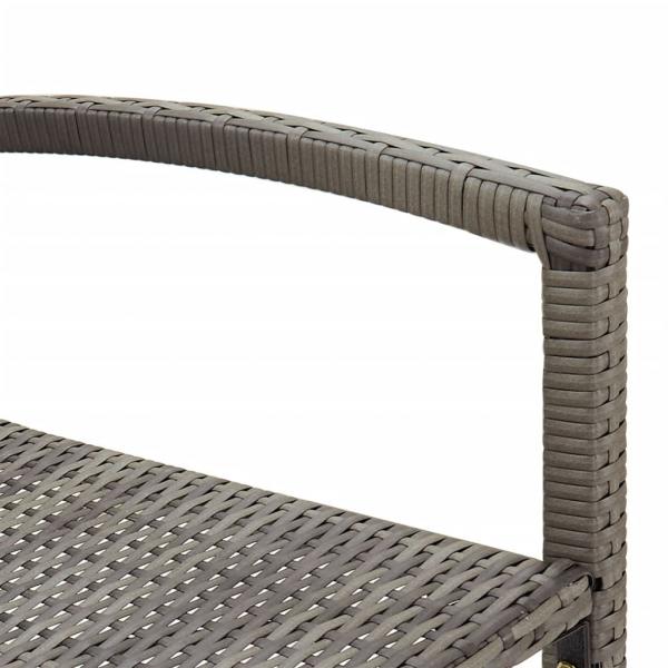 5-tlg. Gartenbar-Set Grau Massivholz Akazie und Poly Rattan