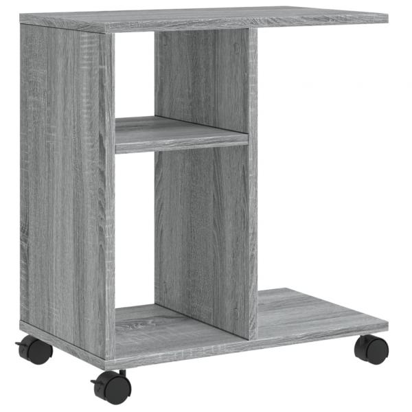 Beistelltisch mit Rollen Grau Sonoma 50x30x55 cm Holzwerkstoff