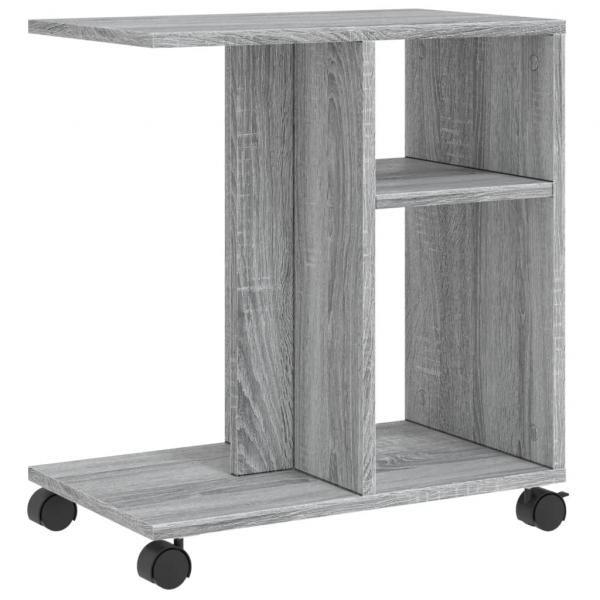 Beistelltisch mit Rollen Grau Sonoma 50x30x55 cm Holzwerkstoff