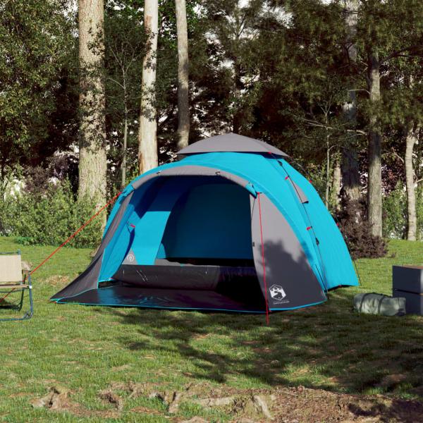 Kuppel-Campingzelt 3 Personen Blau Quick Release