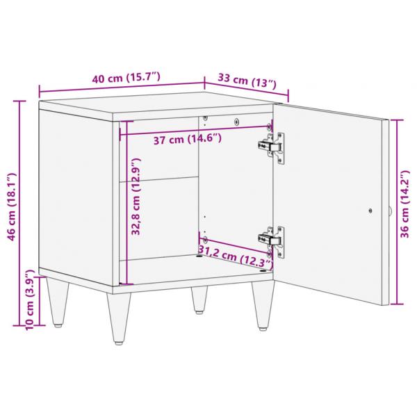 Nachttisch 40x33x46 cm Massivholz Mango