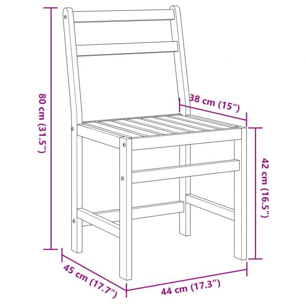 3-tlg. Balkonmöbel-Set Massivholz Akazie