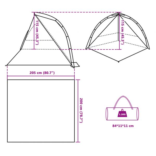 Strandzelt Grau Quick Release Wasserdicht