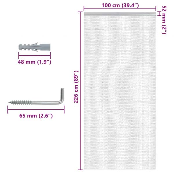 Türvorhang aus Ketten 100x226 cm Aluminium