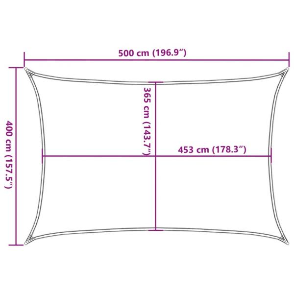 Sonnensegel Hellgrau 5x4 m 100% Polyester Oxford