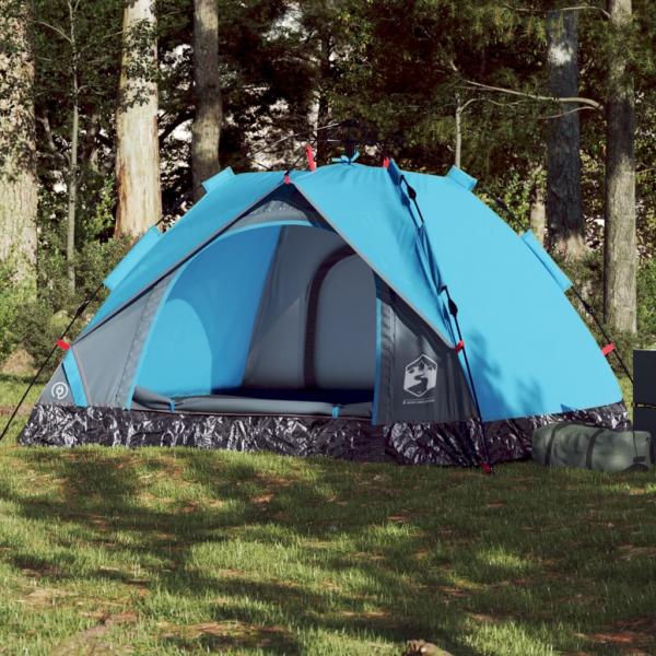 ARDEBO.de - Kuppel-Campingzelt 3 Personen Blau Quick Release