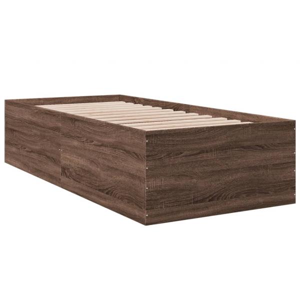 Bettgestell Braun Eichen-Optik 75x190 cm Holzwerkstoff