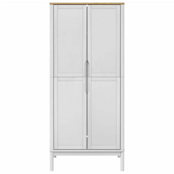 Kleiderschrank FLORO Weiß 77x53x171 cm Massivholz Kiefer