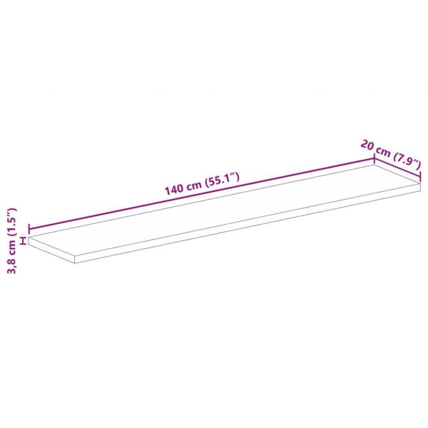 Tischplatte 140x20x3,8 cm Rechteckig Altholz Massiv