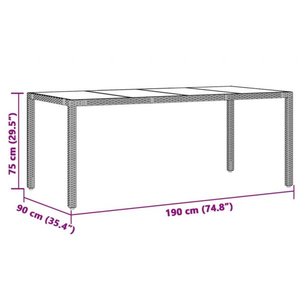 9-tlg. Garten-Essgruppe mit Kissen Schwarz Poly Rattan