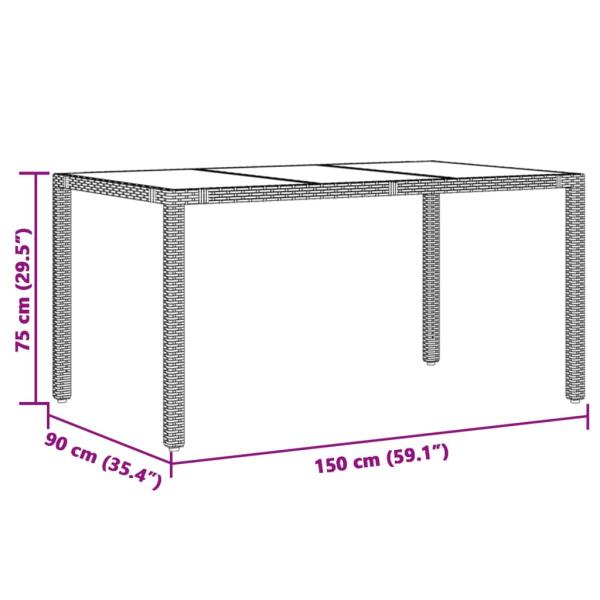 7-tlg. Garten-Essgruppe mit Kissen Grau Poly Rattan