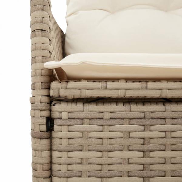 7-tlg. Garten-Essgruppe mit Kissen Beige Poly Rattan