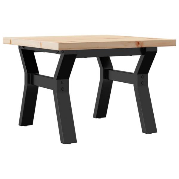 ARDEBO.de - Couchtisch Y-Gestell 50x50x35,5cm Massivholz Kiefer & Gusseisen