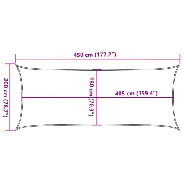 Sonnensegel 160 g/m² Rechteckig Sandfarben 2x4,5 m HDPE